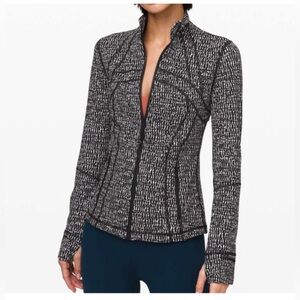 Lululemon Define Jacket Luon knotted jacquard Pockets Black White Size 6